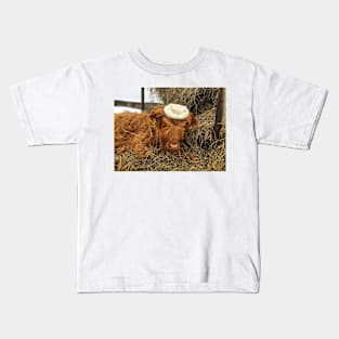 Scottish Highland Cattle Calf 1945 Kids T-Shirt